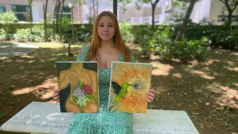 Cici: A jovem artista de Santos que transforma emoções em surrealismo simbólico