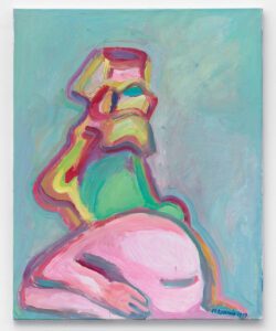 Maria Lassnig, “Rosa Bauch (Pink Belly)”, 1997, oil on canvas, 125 x 100 x 2.5 cm, © Maria Lassnig Foundation. Courtesy the Foundation and Hauser & Wirth, Photo: Felix Jungo